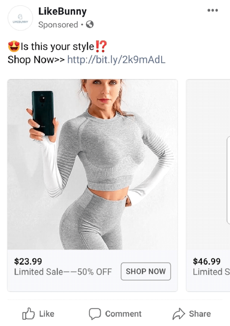 Facebook Shopping Ad - LikeBunny