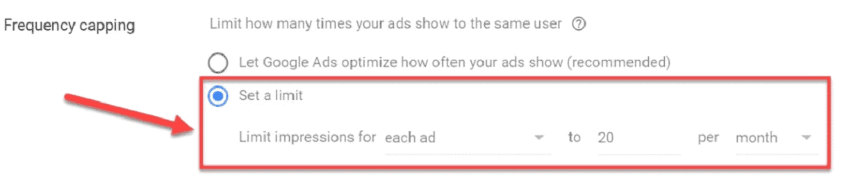 Frequency cap for retargeting ads