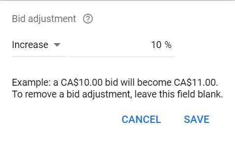 google ads bid ajustment