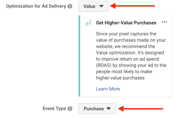 optimization for ad delivery - facebook ads