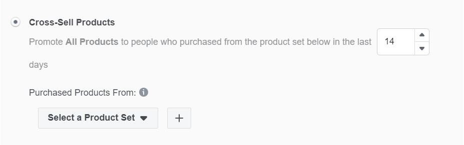 cross-sell products - facebook ads
