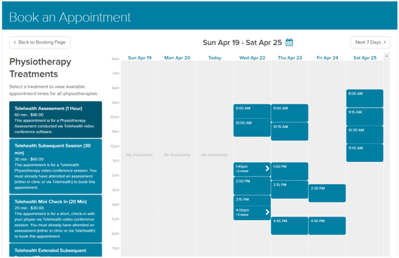 appointment booking application on website