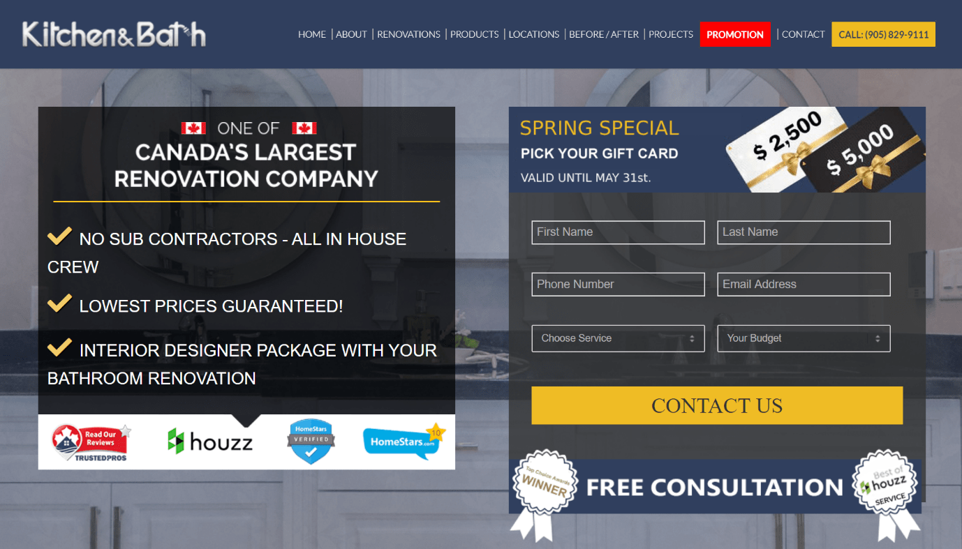 optimized landing page for lead generation