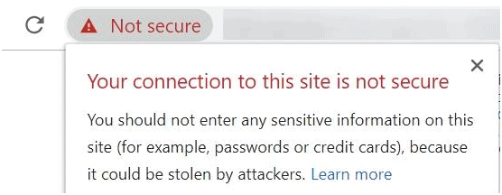 connection is not secure