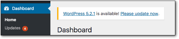 updating wordpress