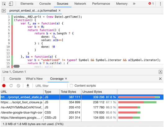 using Chrome DevTools to optimize first input delay 