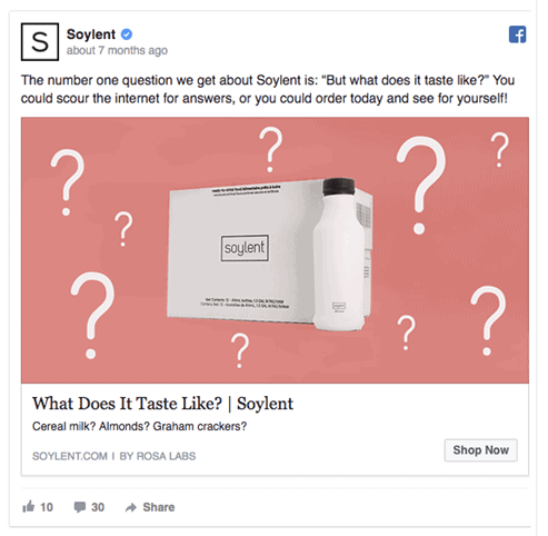 facebook ad copy sparking curiosity